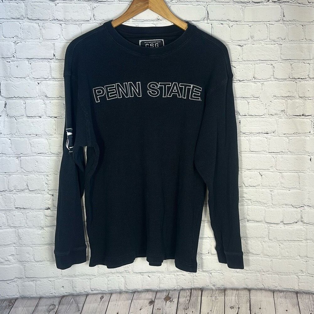 Penn State Nitany Lions Football Thermal Waffle Knit Pullover Vneck size‎ XL